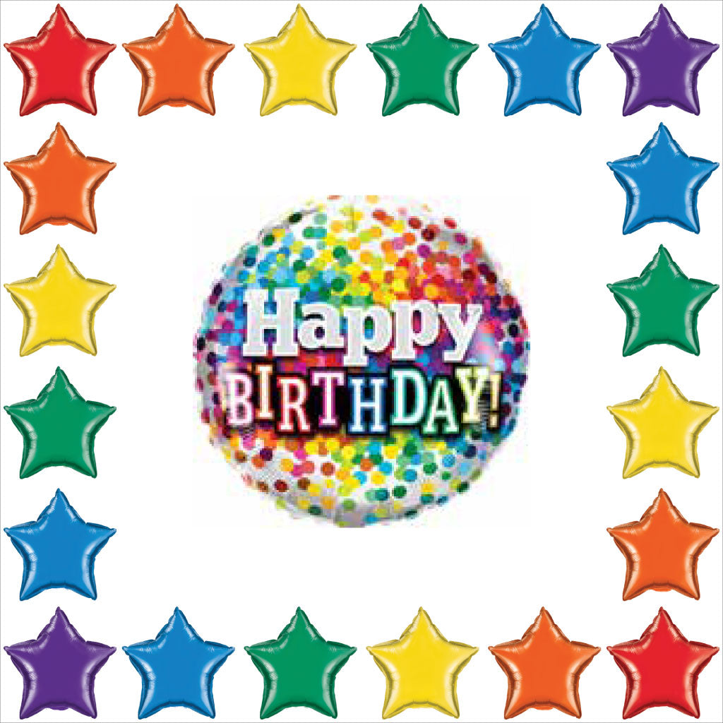 Rainbow Confetti 18in Mylar