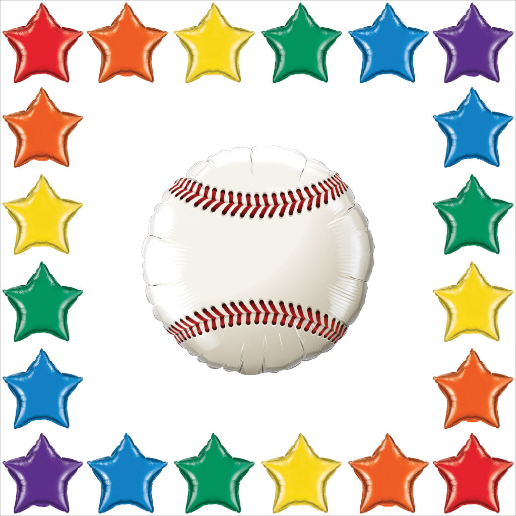 18-Inch Baseball Foil Balloon - Fun Party Decoration For Sports Themes & Celebrations