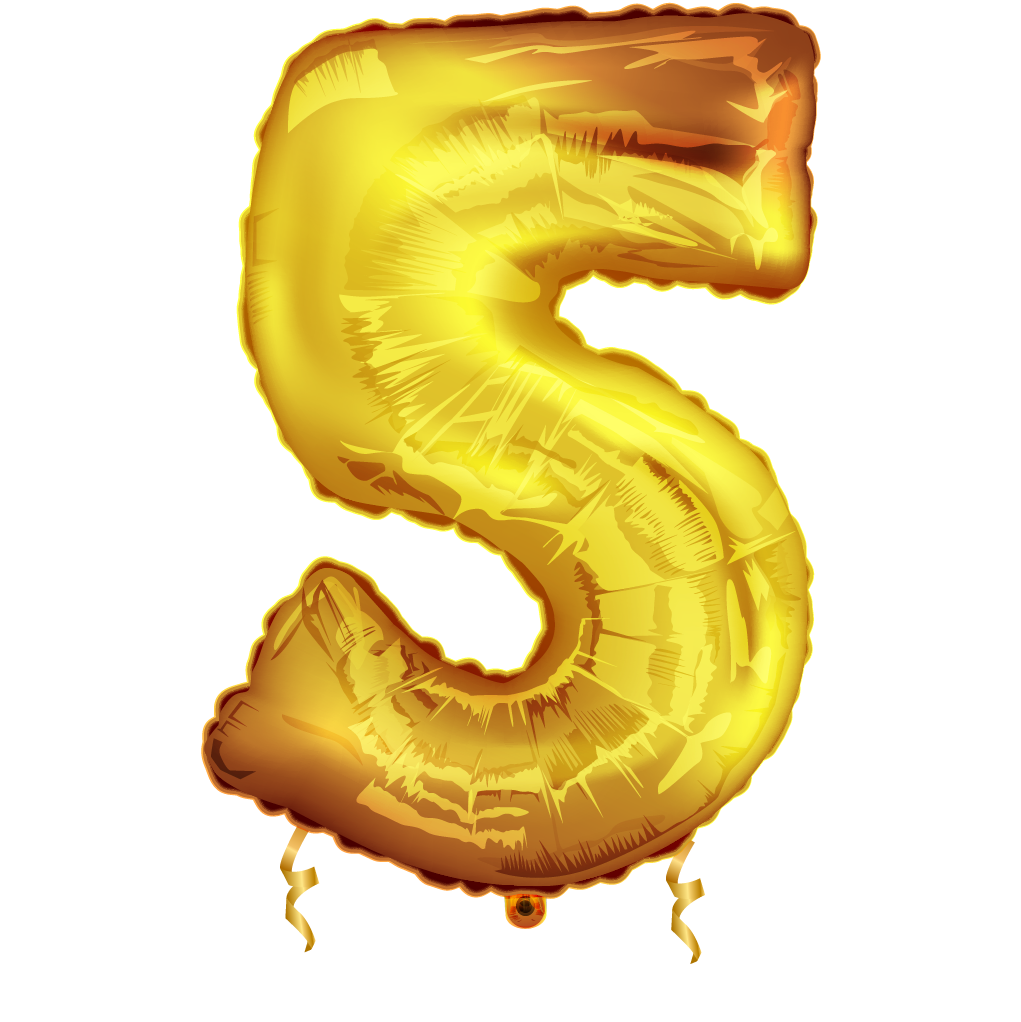 Gold Number "5"