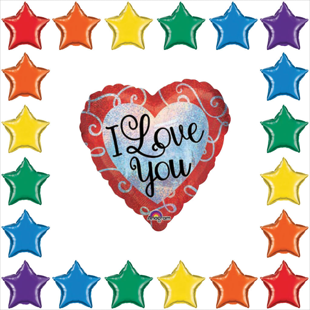 Love You - Sparkle Heart Holographic