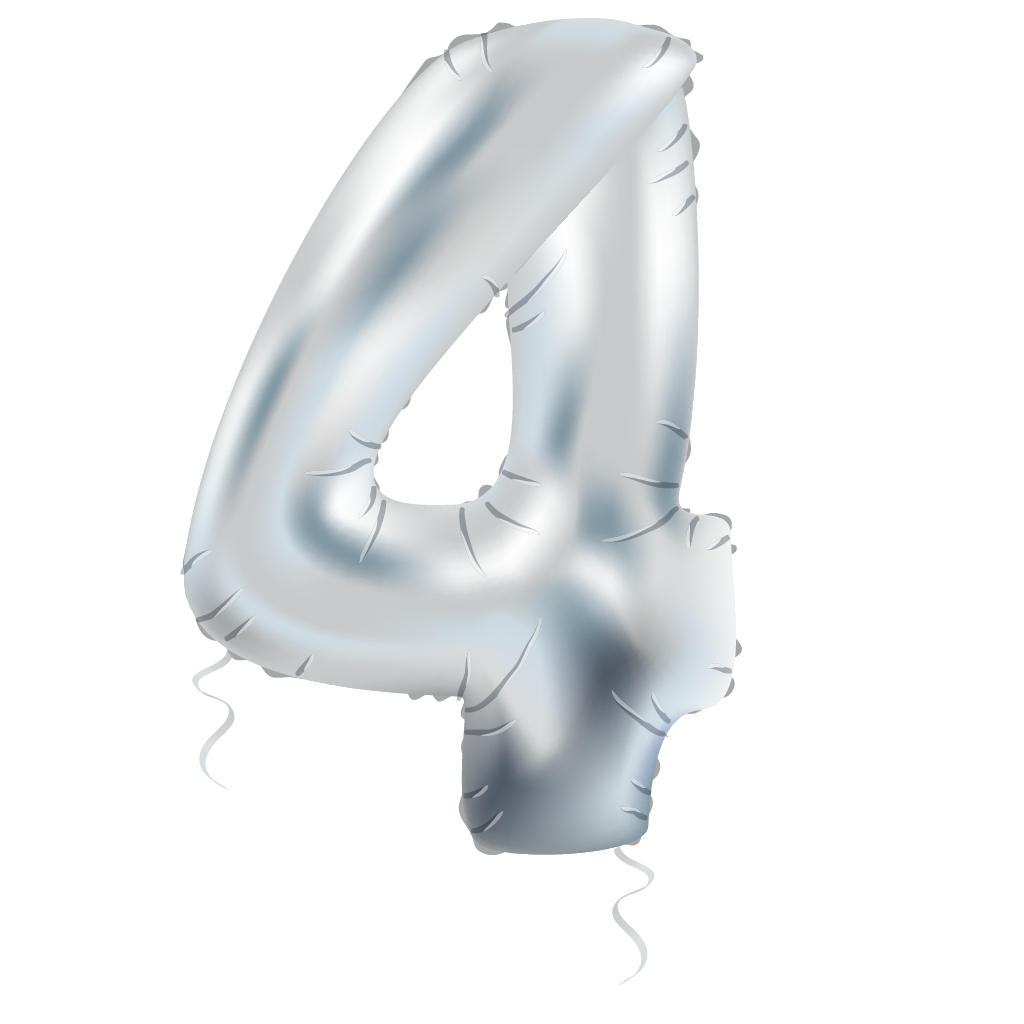 Silver Number "4"