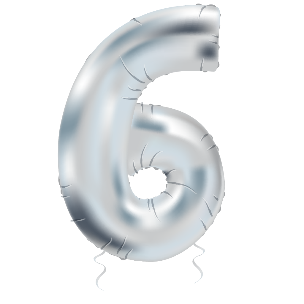 Silver Number "6"